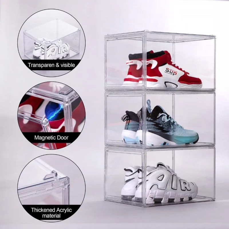 12 Packs Clear Acrylic Stackable Shoe Storage Boxes