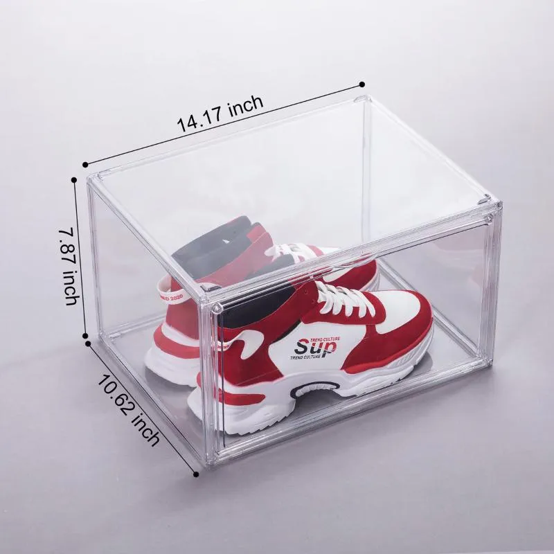 12 Packs Clear Acrylic Stackable Shoe Storage Boxes