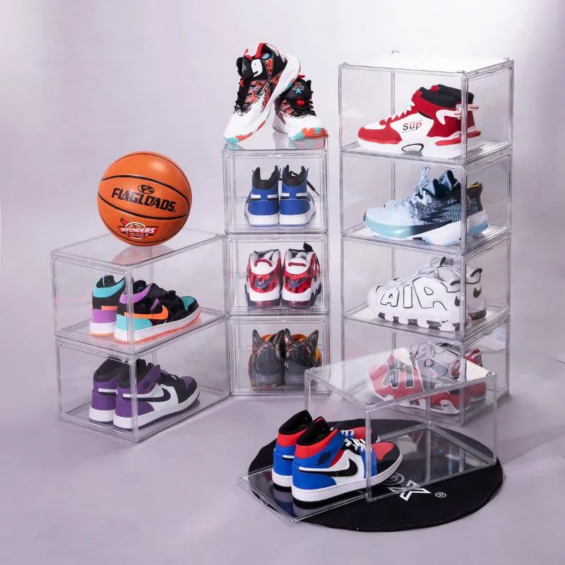 12 Packs Clear Acrylic Stackable Shoe Storage Boxes