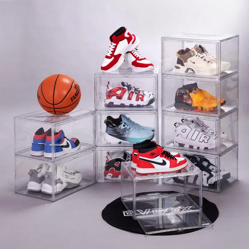 12 Packs Drop Side Acrylic Stackable Shoe Organizer