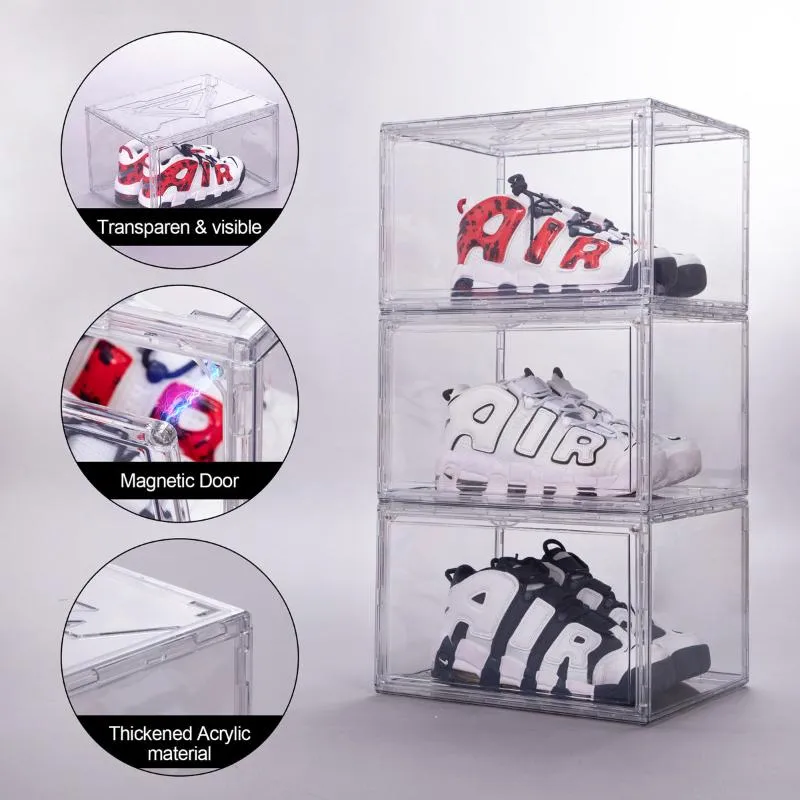 12 Packs Drop Side Acrylic Stackable Shoe Organizer