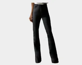 4. Black Vegan Leather Wide Leg Trouser Pants - The Milano