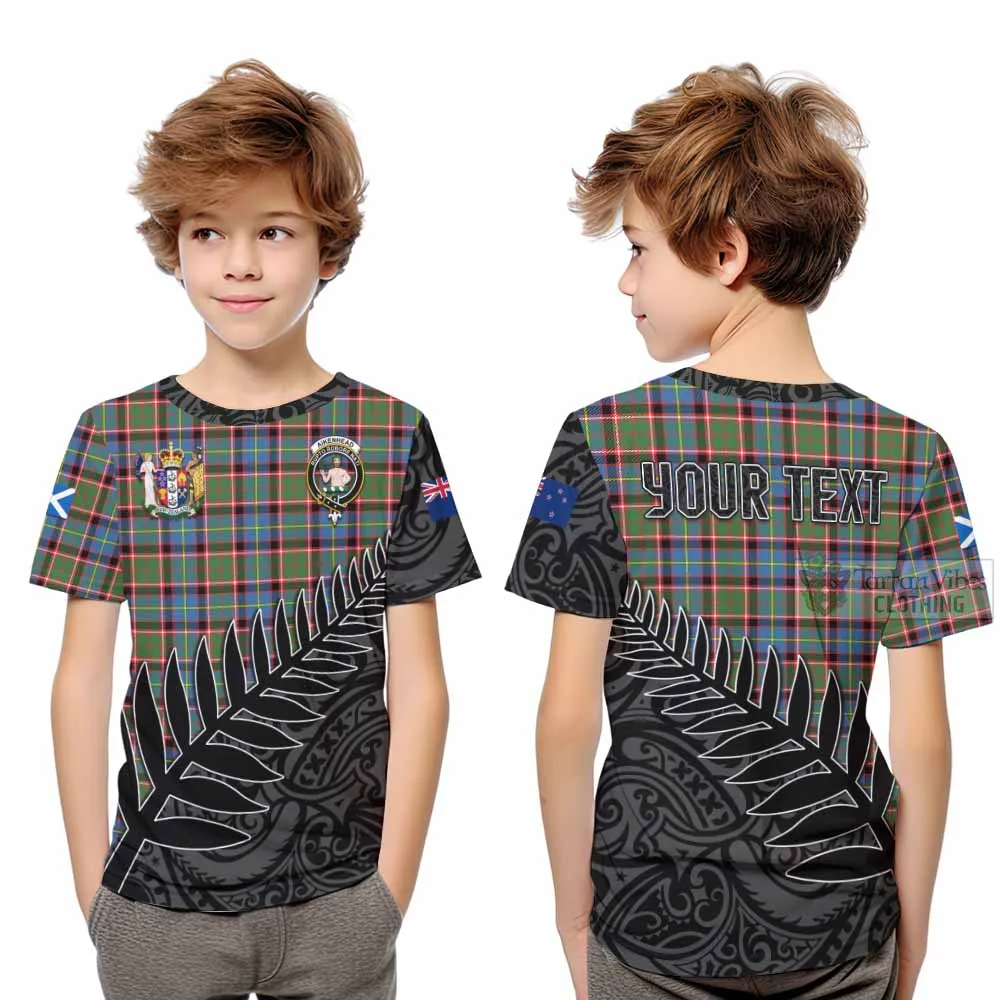 Aikenhead Crest Tartan Kid T-Shirt with New Zealand Silver Fern Half Style