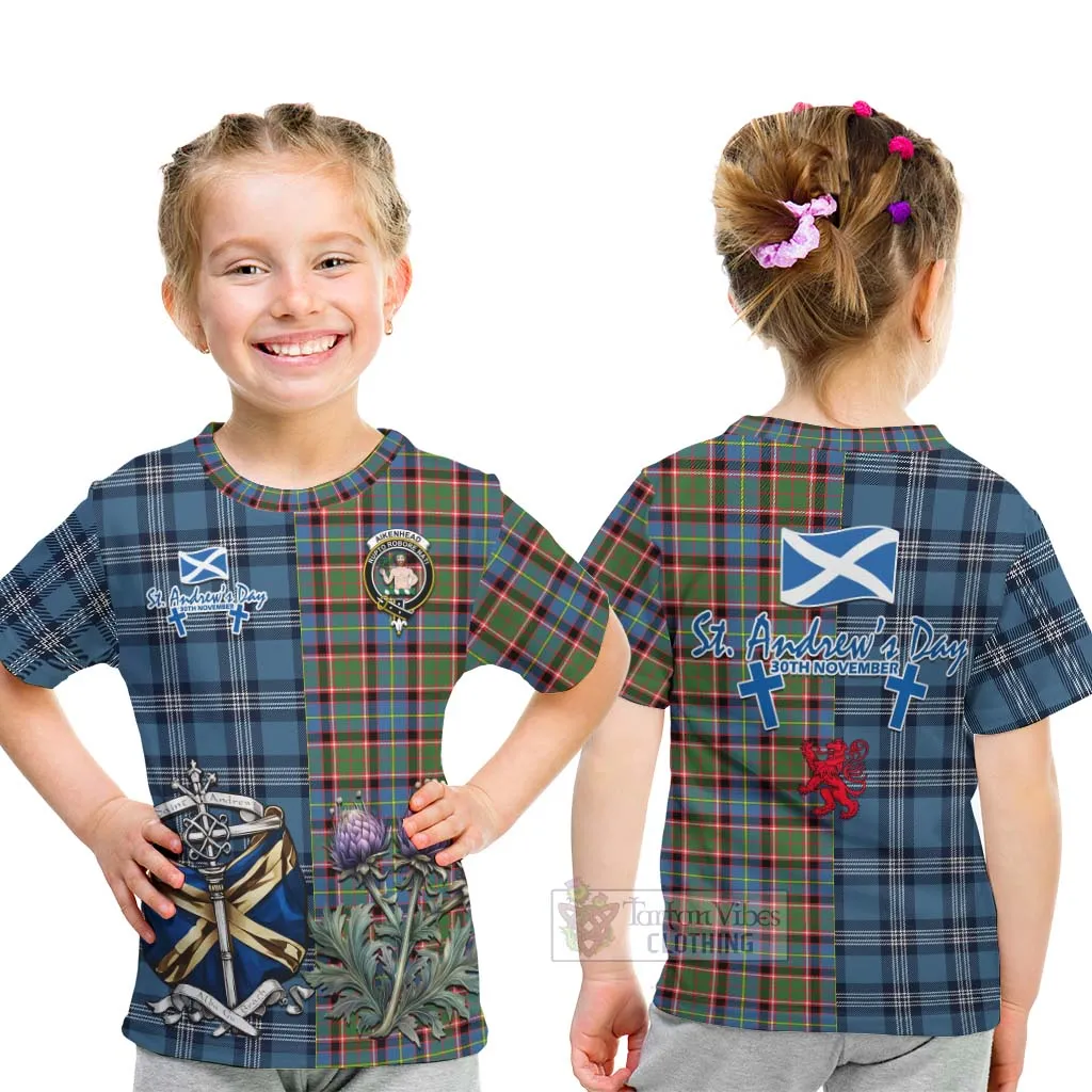 Aikenhead Tartan Kid T-Shirt Happy St. Andrew's Day Half Tartan Style