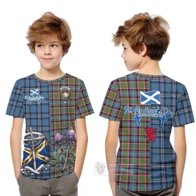 Aikenhead Tartan Kid T-Shirt Happy St. Andrew's Day Half Tartan Style