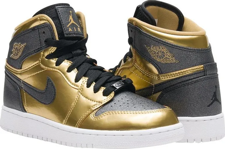 Air Jordan 1 Retro High GG Black History Month Sneakers, Gold