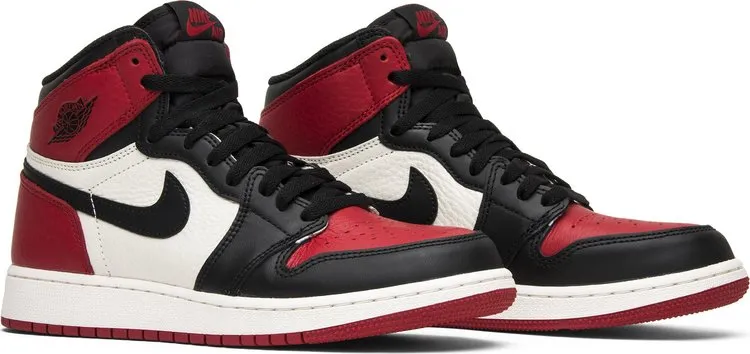 Air Jordan 1 Retro High OG BG Bred Toe Sneakers, Red