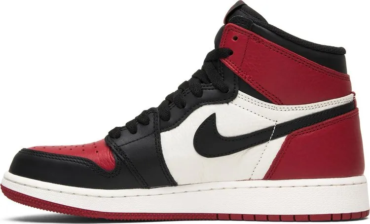 Air Jordan 1 Retro High OG BG Bred Toe Sneakers, Red