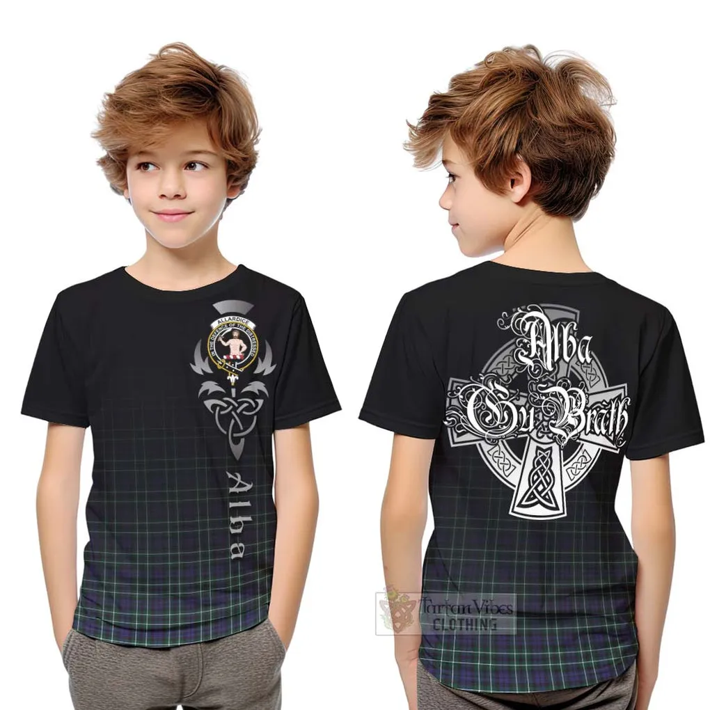 Allardice Tartan Kid T-Shirt Featuring Alba Gu Brath Family Crest Celtic Inspired