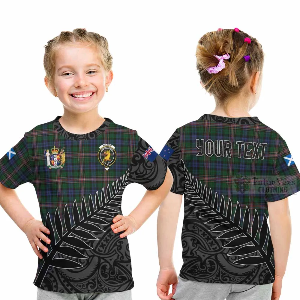 Allison Crest Tartan Kid T-Shirt with New Zealand Silver Fern Half Style