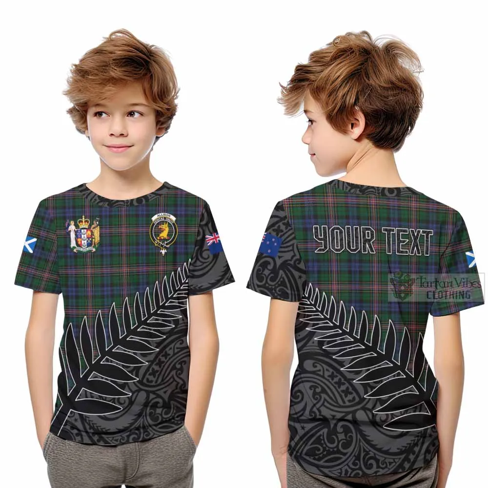 Allison Crest Tartan Kid T-Shirt with New Zealand Silver Fern Half Style