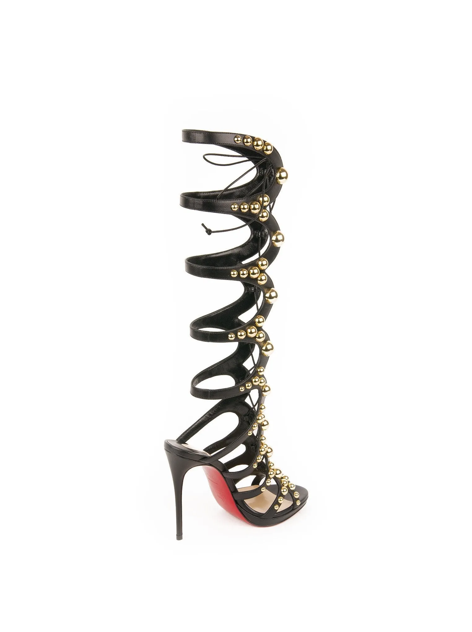 Amazoutiful 120 Gladiator Sandals - Black / Gold