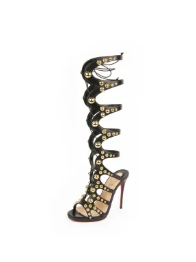 Amazoutiful 120 Gladiator Sandals - Black / Gold