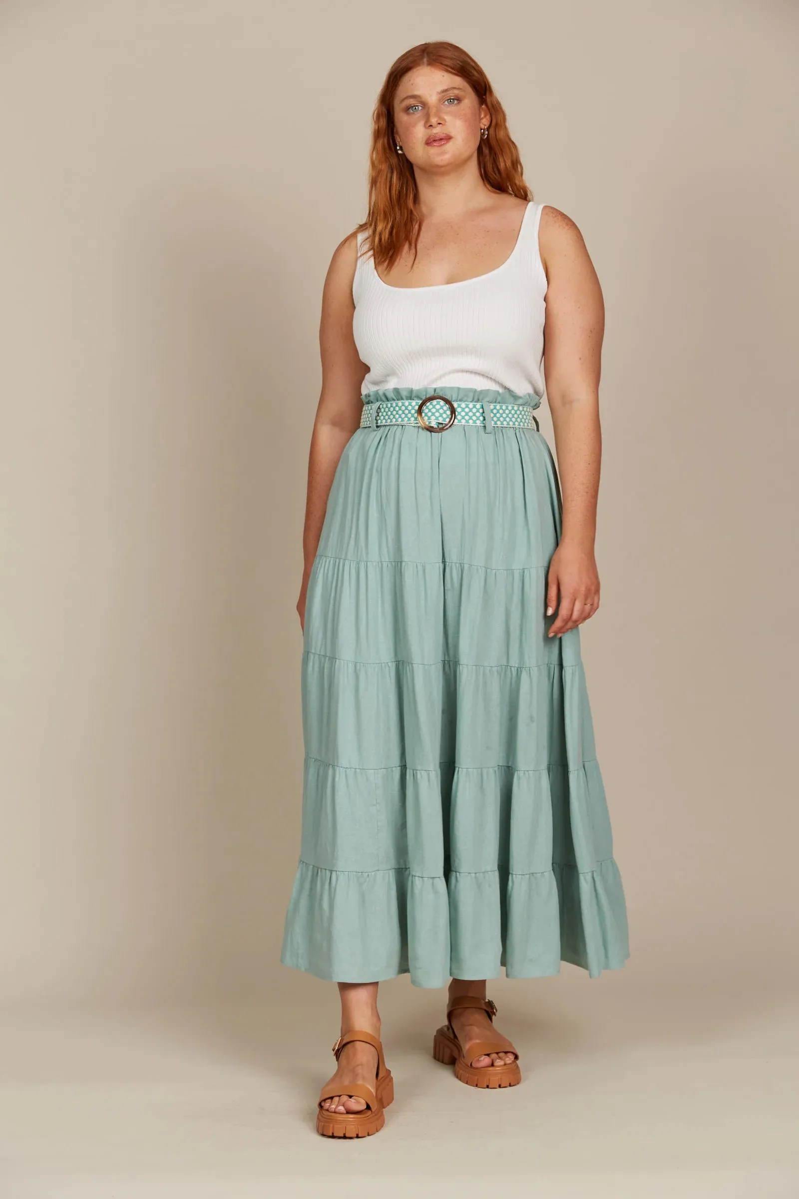 Amelie Maxi Skirt - Seafoam