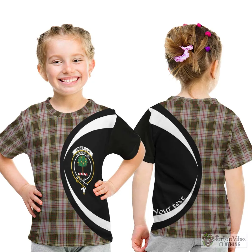 Anderson Dress Tartan Kid T-Shirt with Family Crest Circle Style