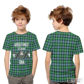 Arbuthnot Ancient Tartan Kid T-Shirt with Family Crest DNA In Me Style