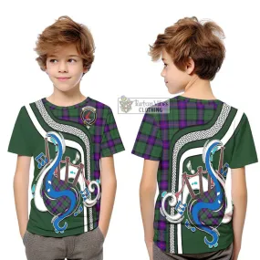 Armstrong Modern Tartan Kid T-Shirt with Epic Bagpipe Style