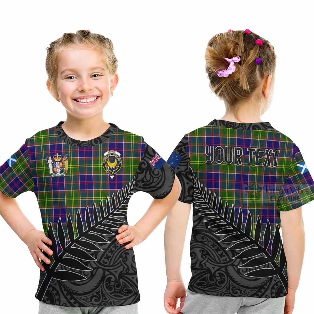 Arnott Crest Tartan Kid T-Shirt with New Zealand Silver Fern Half Style