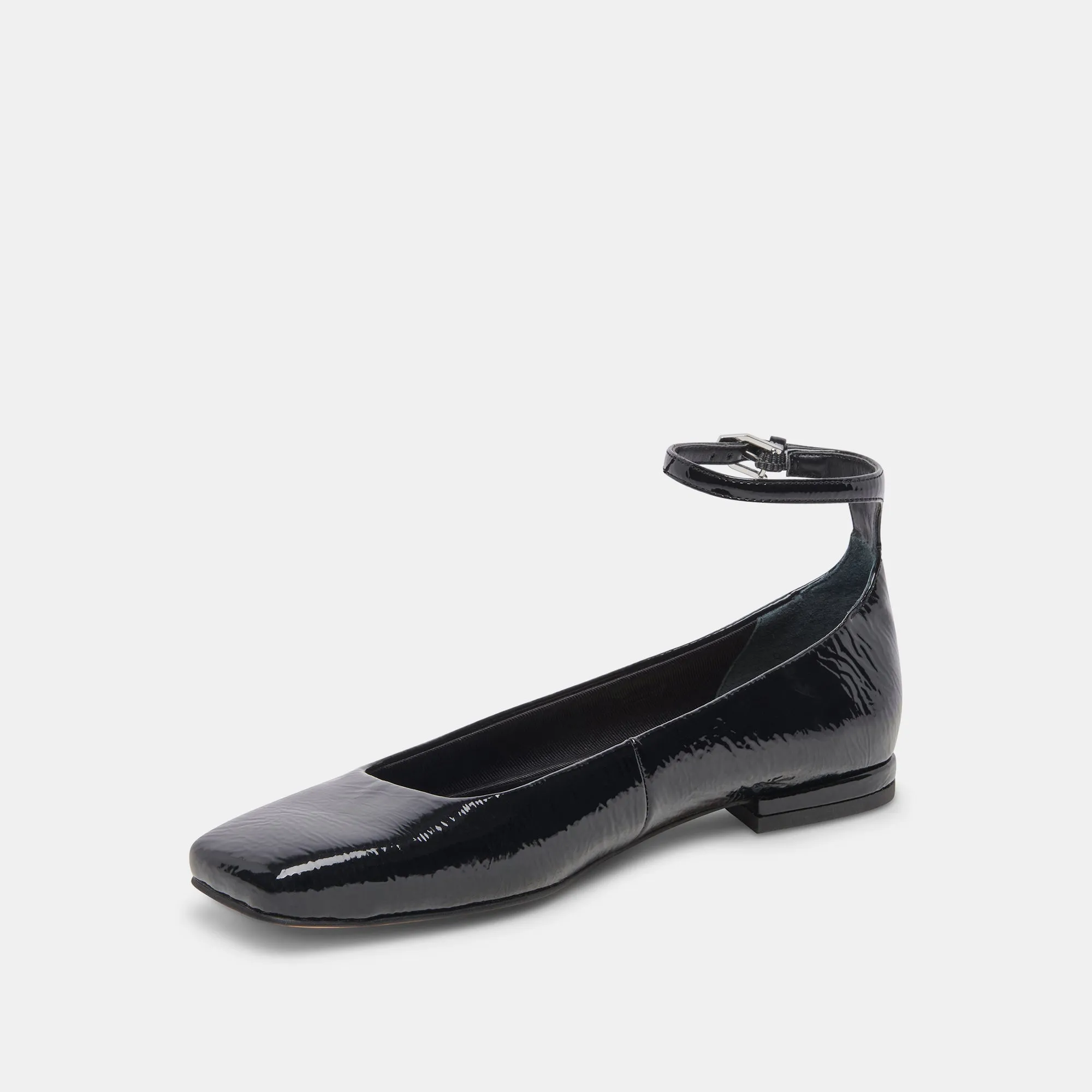 ASHYA BALLET FLATS MIDNIGHT CRINKLE PATENT