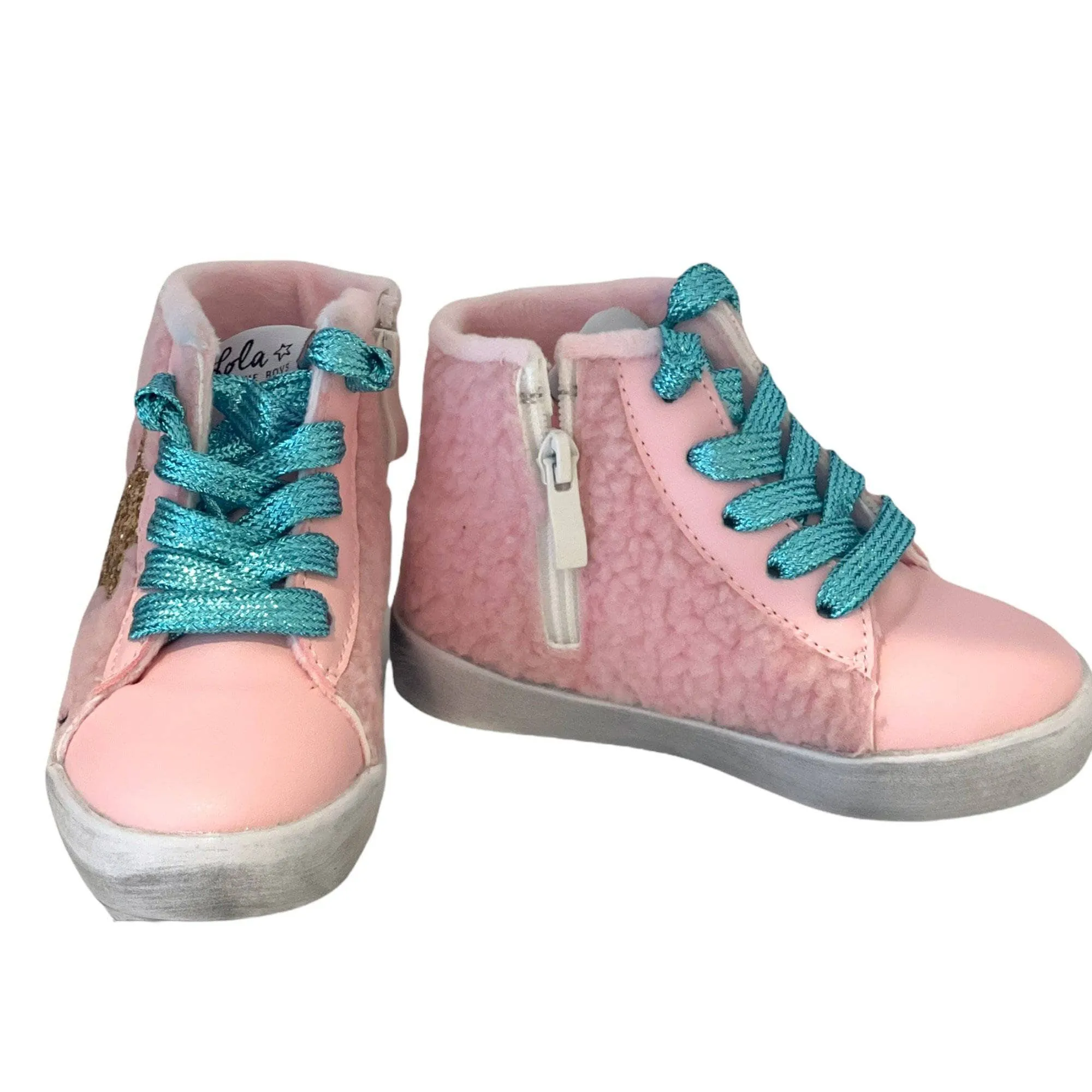 Baby Pink Sherpa High Tops