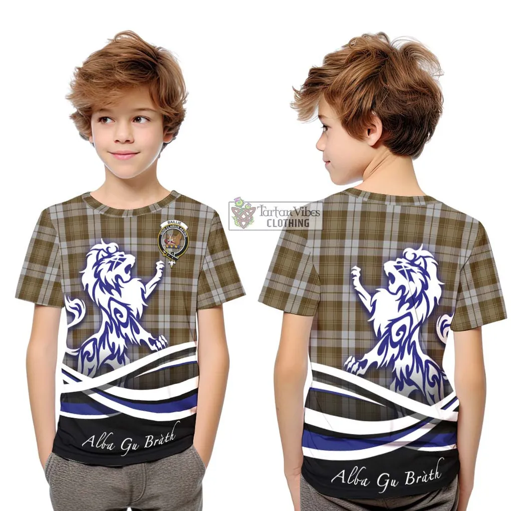 Baillie Dress Tartan Kid T-Shirt with Alba Gu Brath Regal Lion Emblem