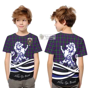 Baillie Highland Society Tartan Kid T-Shirt with Alba Gu Brath Regal Lion Emblem