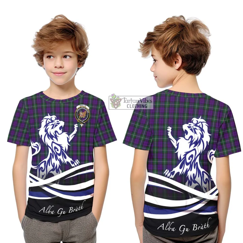 Baillie Highland Society Tartan Kid T-Shirt with Alba Gu Brath Regal Lion Emblem