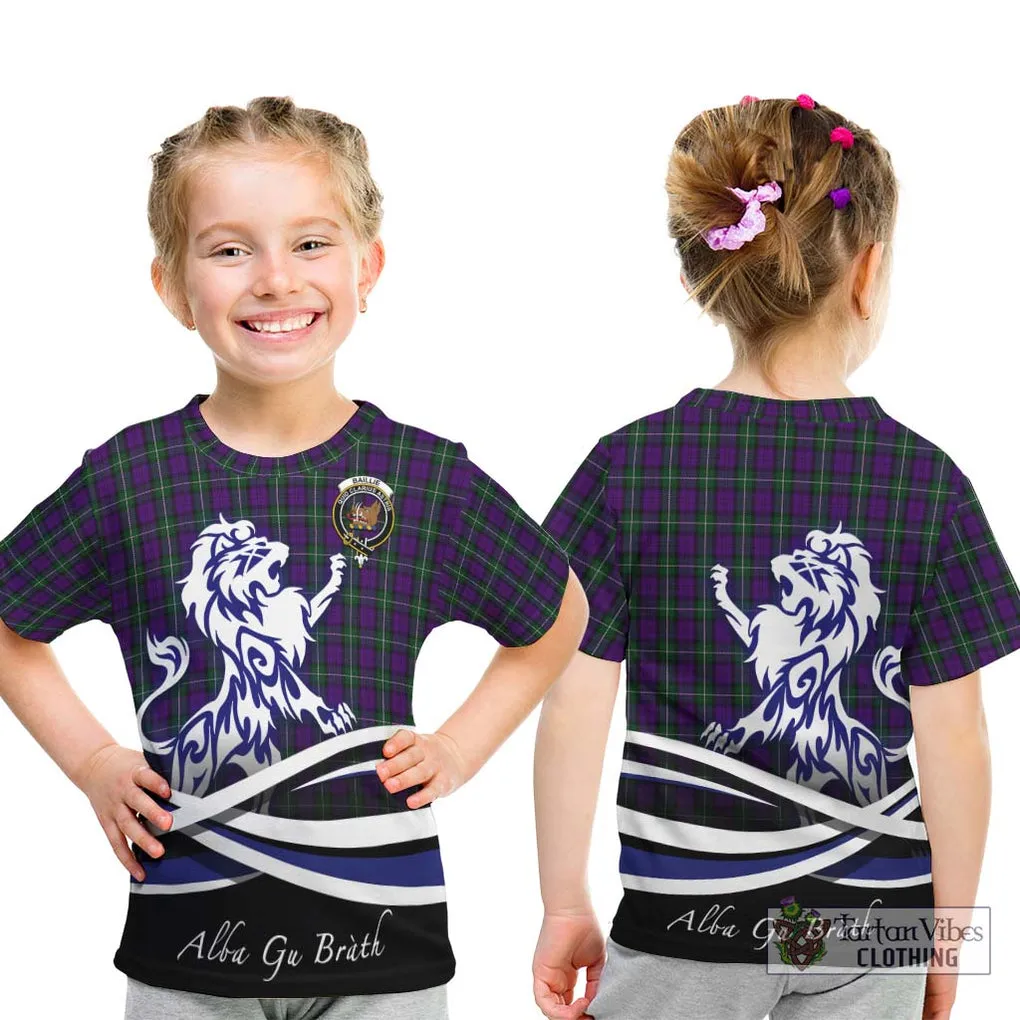 Baillie Highland Society Tartan Kid T-Shirt with Alba Gu Brath Regal Lion Emblem