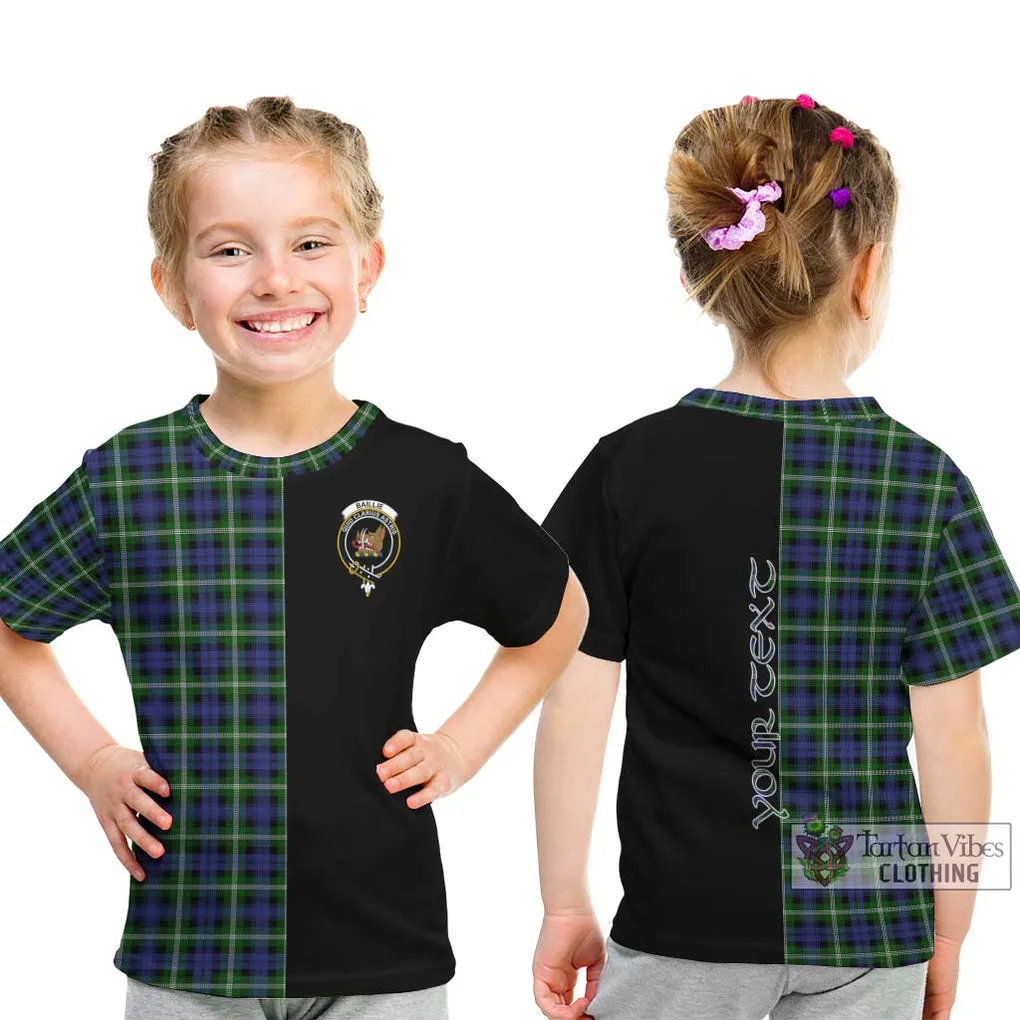 Baillie of Polkemmet Tartan Kid T-Shirt with Family Crest and Half Of Me Style