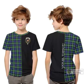 Baillie of Polkemmet Tartan Kid T-Shirt with Family Crest and Half Of Me Style