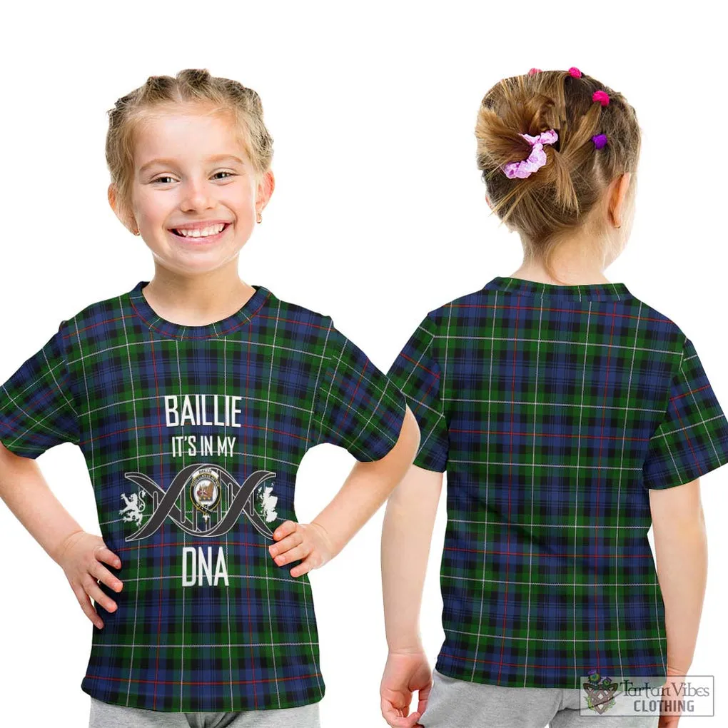 Baillie Tartan Kid T-Shirt with Family Crest DNA In Me Style