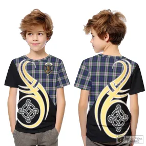 Baird Dress Tartan Kid T-Shirt with Family Crest and Celtic Symbol Style