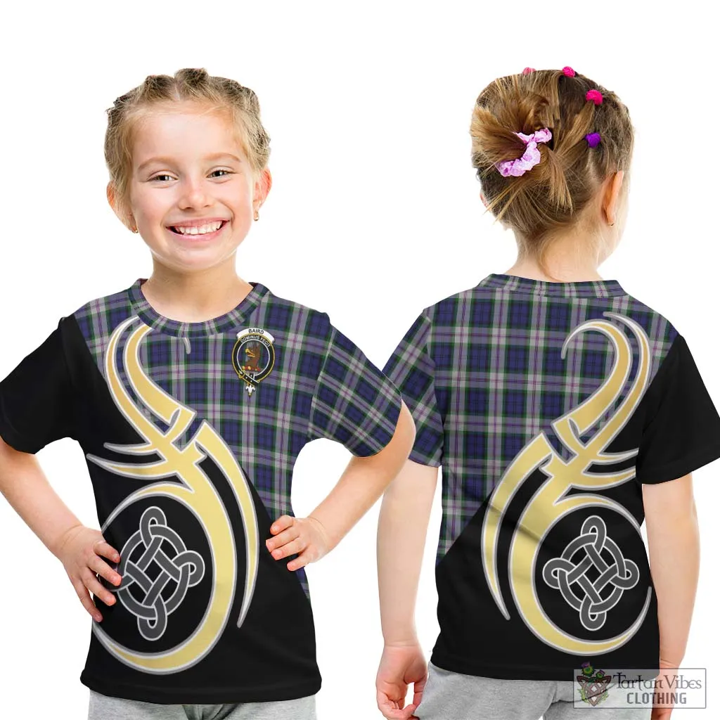 Baird Dress Tartan Kid T-Shirt with Family Crest and Celtic Symbol Style