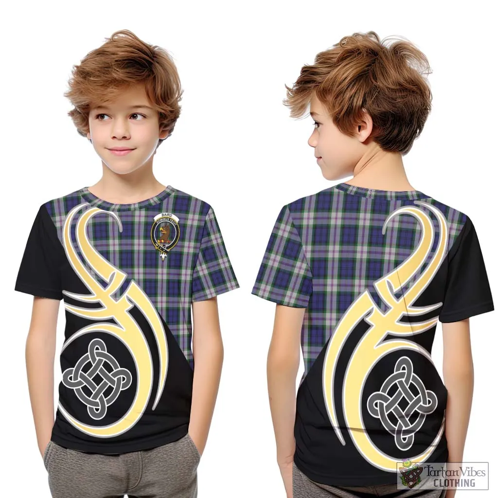 Baird Dress Tartan Kid T-Shirt with Family Crest and Celtic Symbol Style