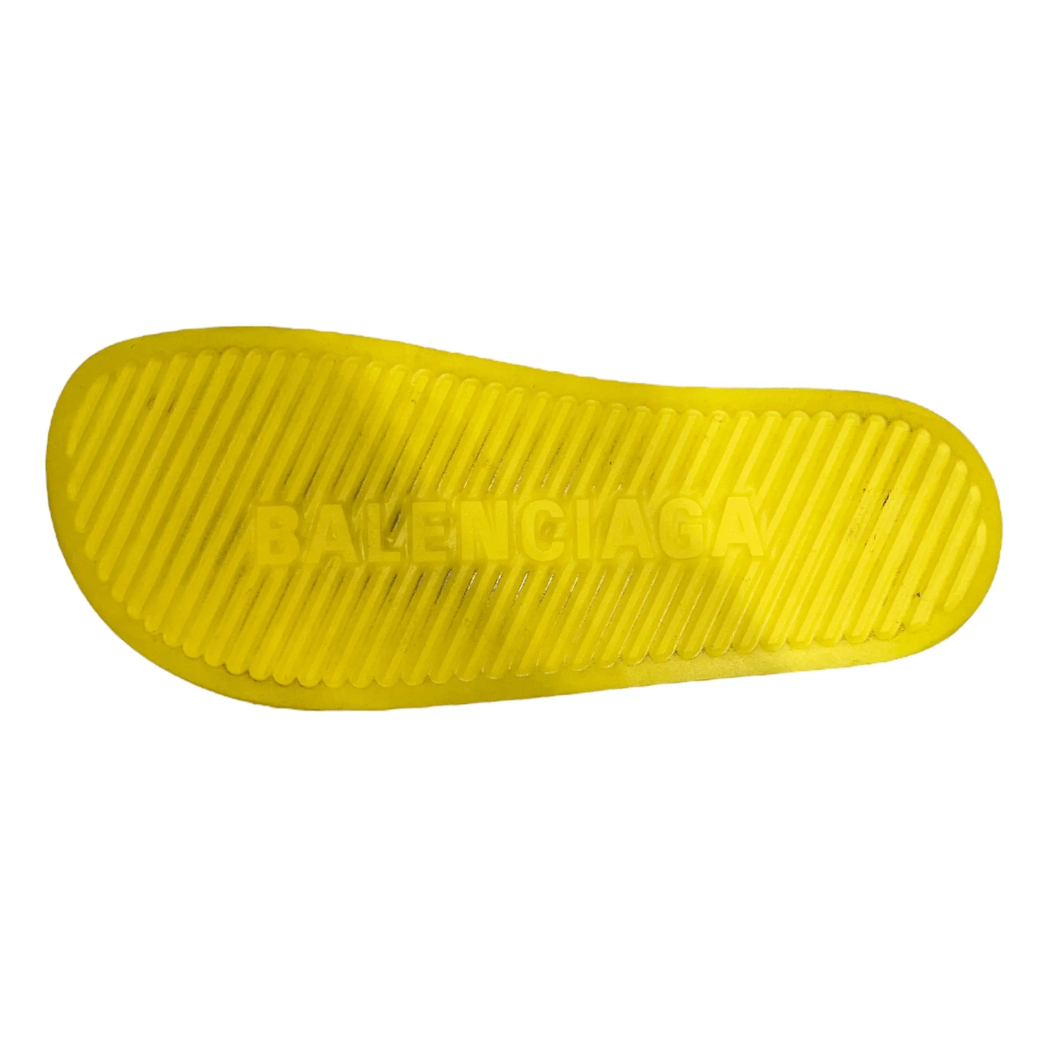 BALENCIAGA/Sandals/US 7/Nylon/YEL/Slip-on/PLAIN FONT YELLOW SLIDES