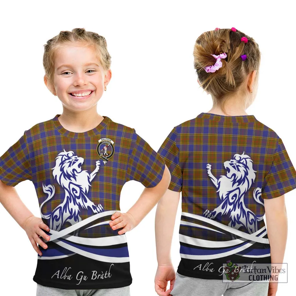 Balfour Tartan Kid T-Shirt with Alba Gu Brath Regal Lion Emblem