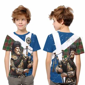 Baxter Tartan Kid T-Shirt with Family Crest Scottish Bagpiper Vibes