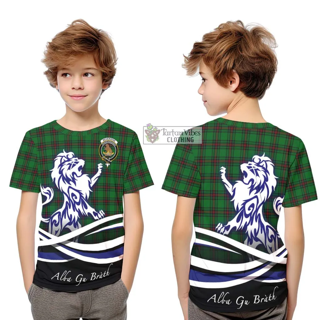 Beveridge Tartan Kid T-Shirt with Alba Gu Brath Regal Lion Emblem