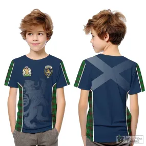 Beveridge Tartan Kid T-Shirt with Family Crest and Lion Rampant Vibes Sport Style