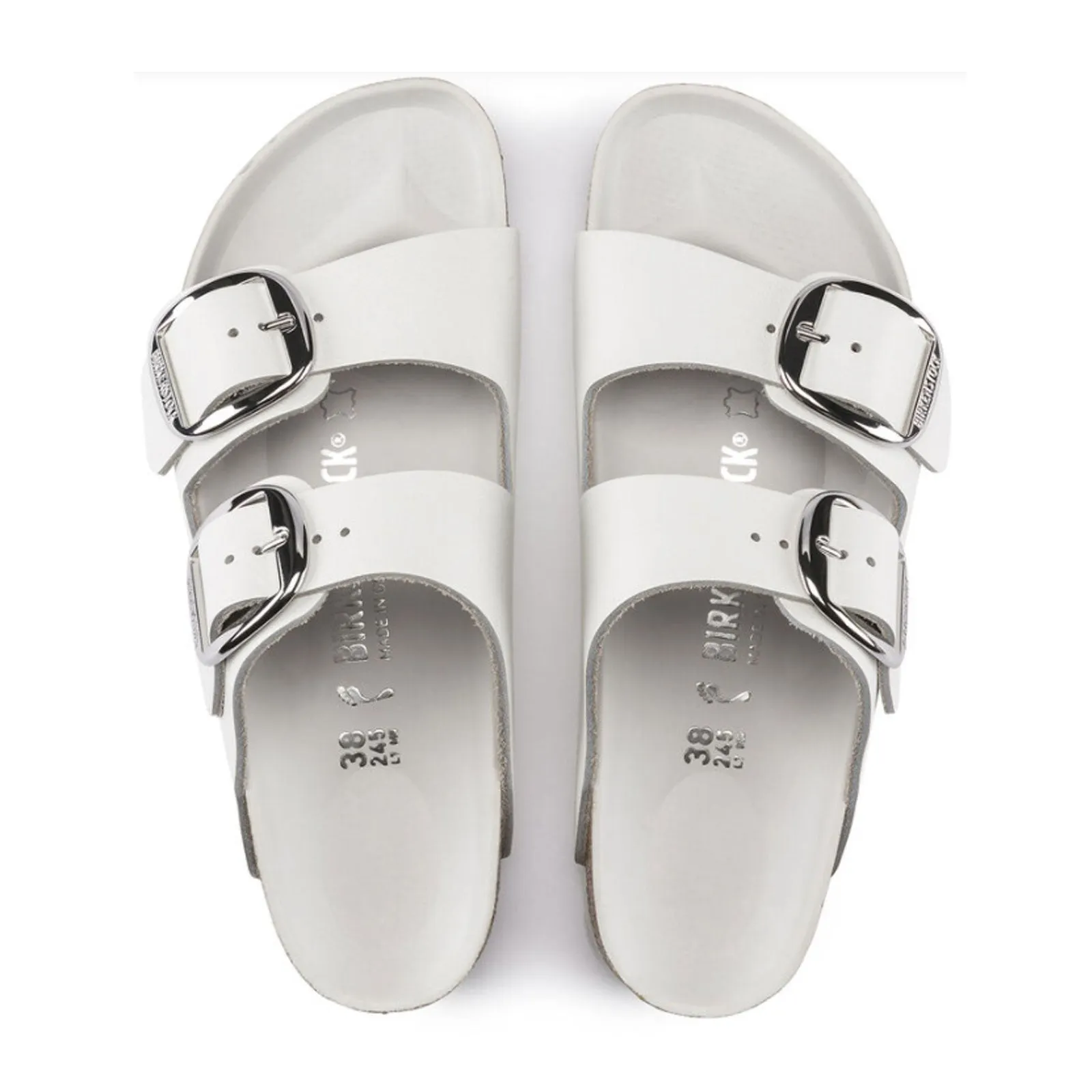 Birkenstock Arizona Big Buckle Slide Sandal (Women) - White Smooth Leather