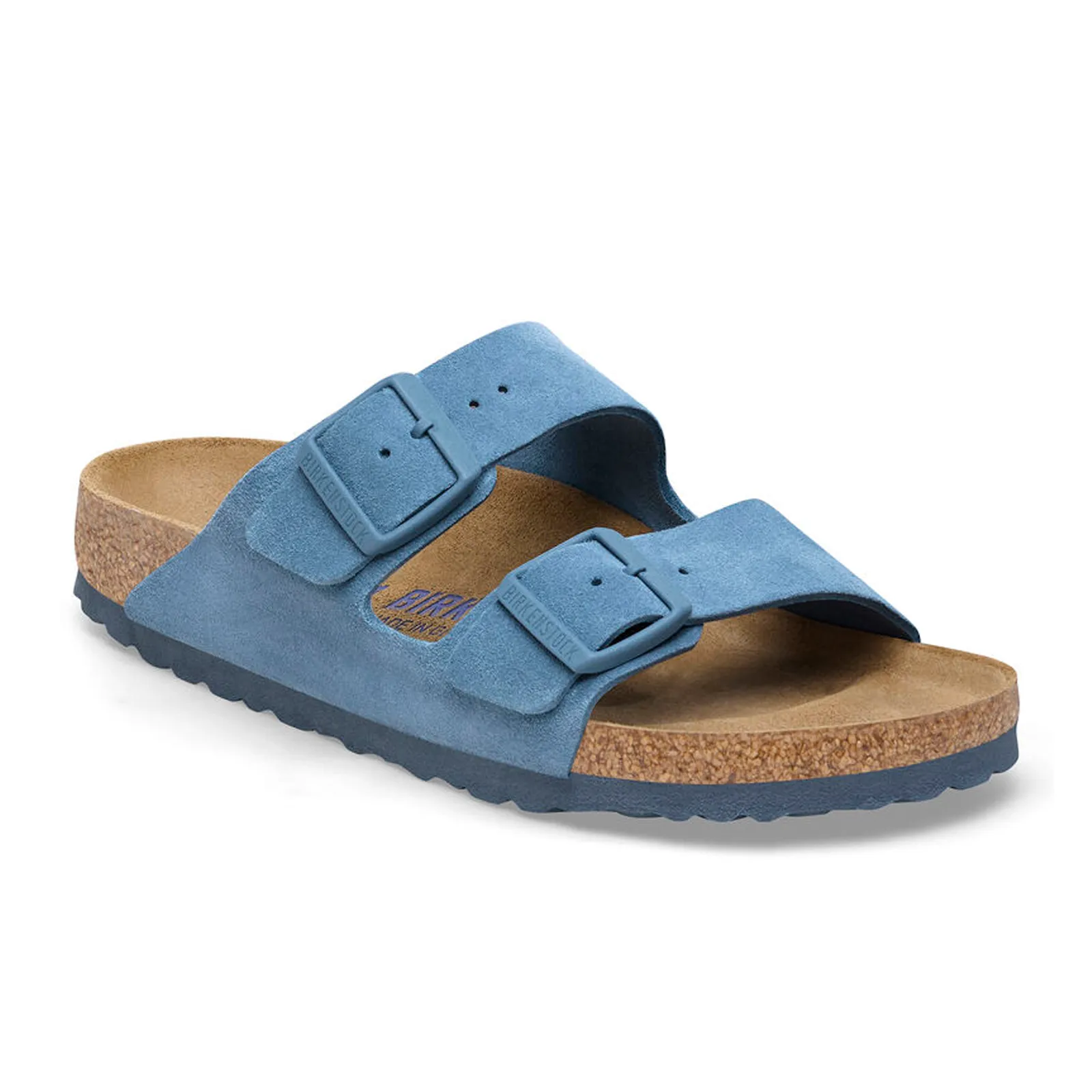 Birkenstock Arizona Soft Footbed Slide Sandal (Men) - Elemental Blue Suede