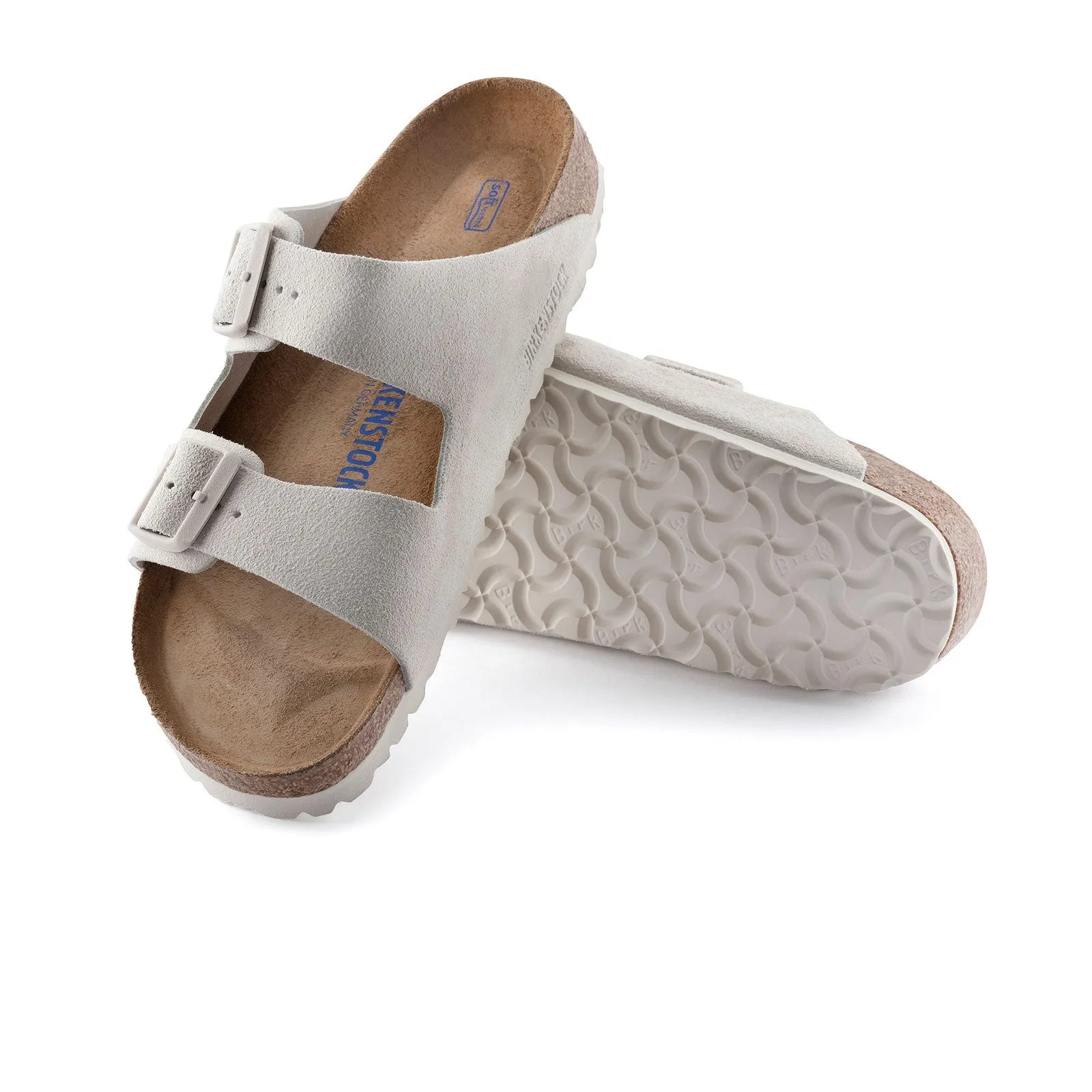 Birkenstock Arizona Soft Footbed Slide Sandal (Unisex) - Antique White Suede