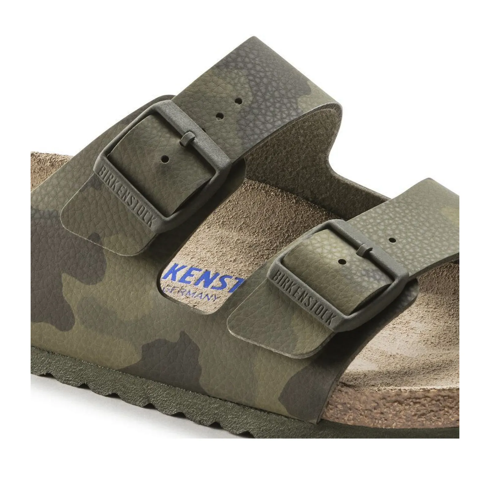 Birkenstock Arizona Soft Footbed Slide Sandal (Women) - Desert Soil Camo Green Birko-Flor