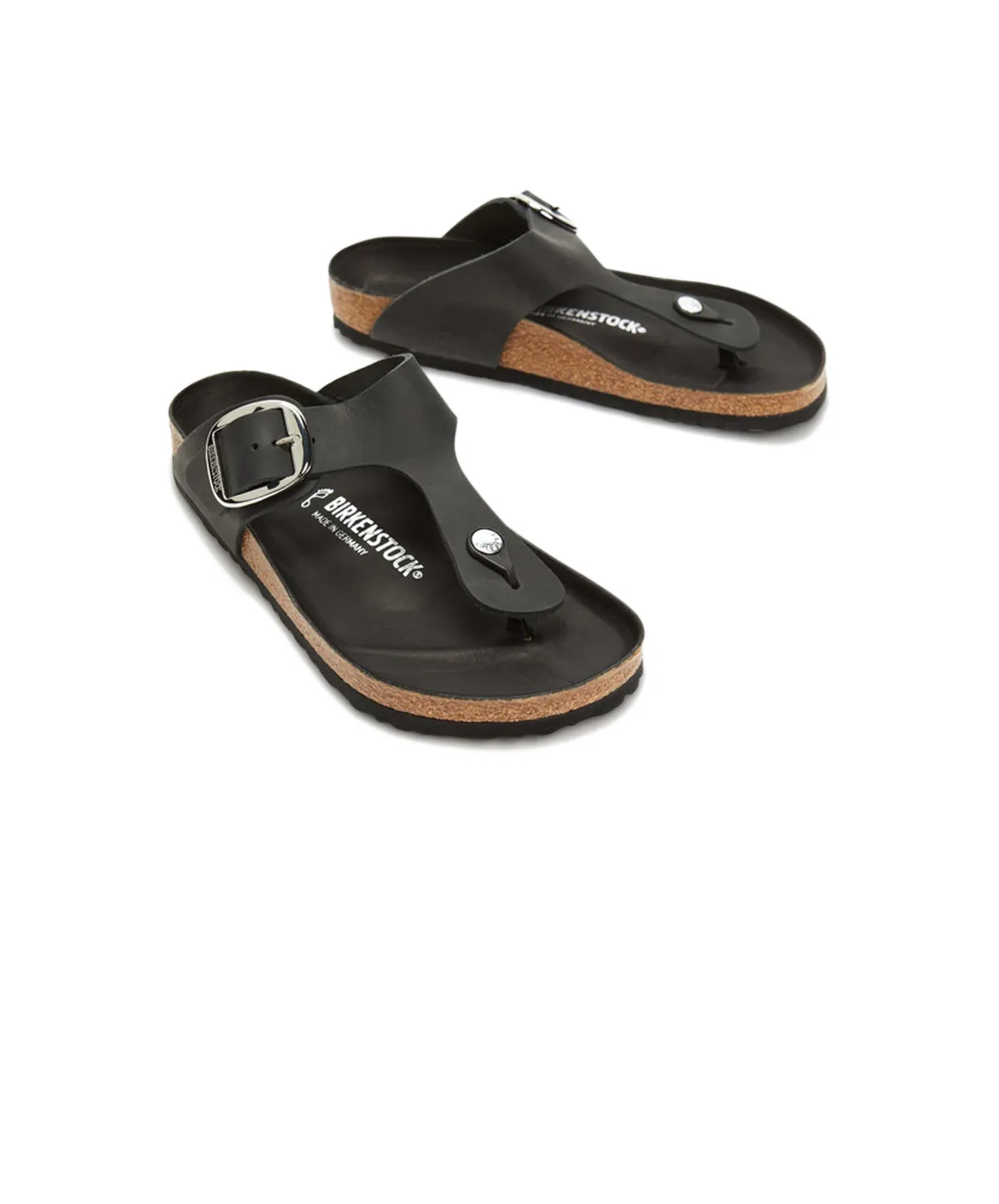 Birkenstock Gizeh Big Buckle Oiled Leather Black Sandals