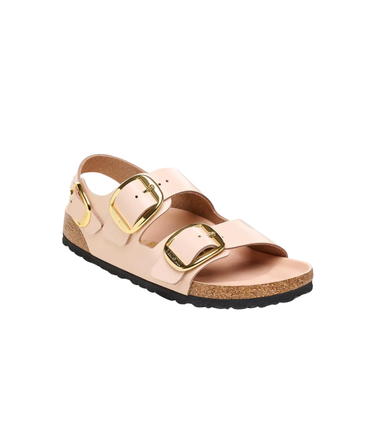 Birkenstock Milano High Shine Big Buckle Natural/Patent Leather New Beige Sandals