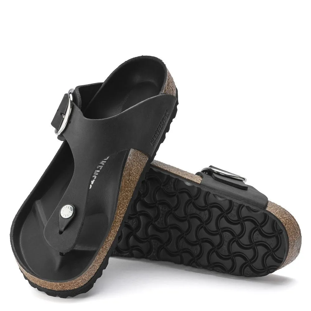 Birkenstock Women's Gizeh Big Buckle Oiled Leather in Black