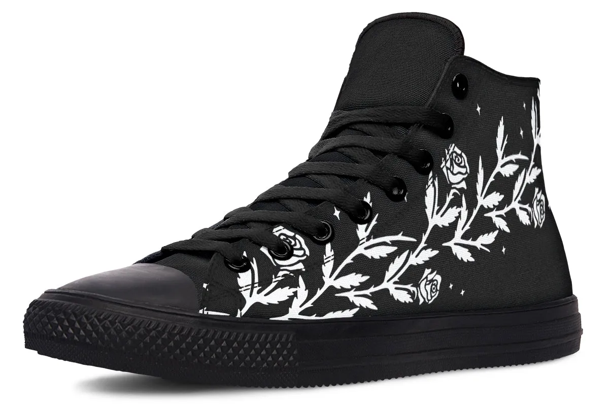 Black Widow High Tops - Classic Premium Canvas Shoes with Comfortable and Durable Soles