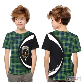 Blackadder Tartan Kid T-Shirt with Family Crest Circle Style