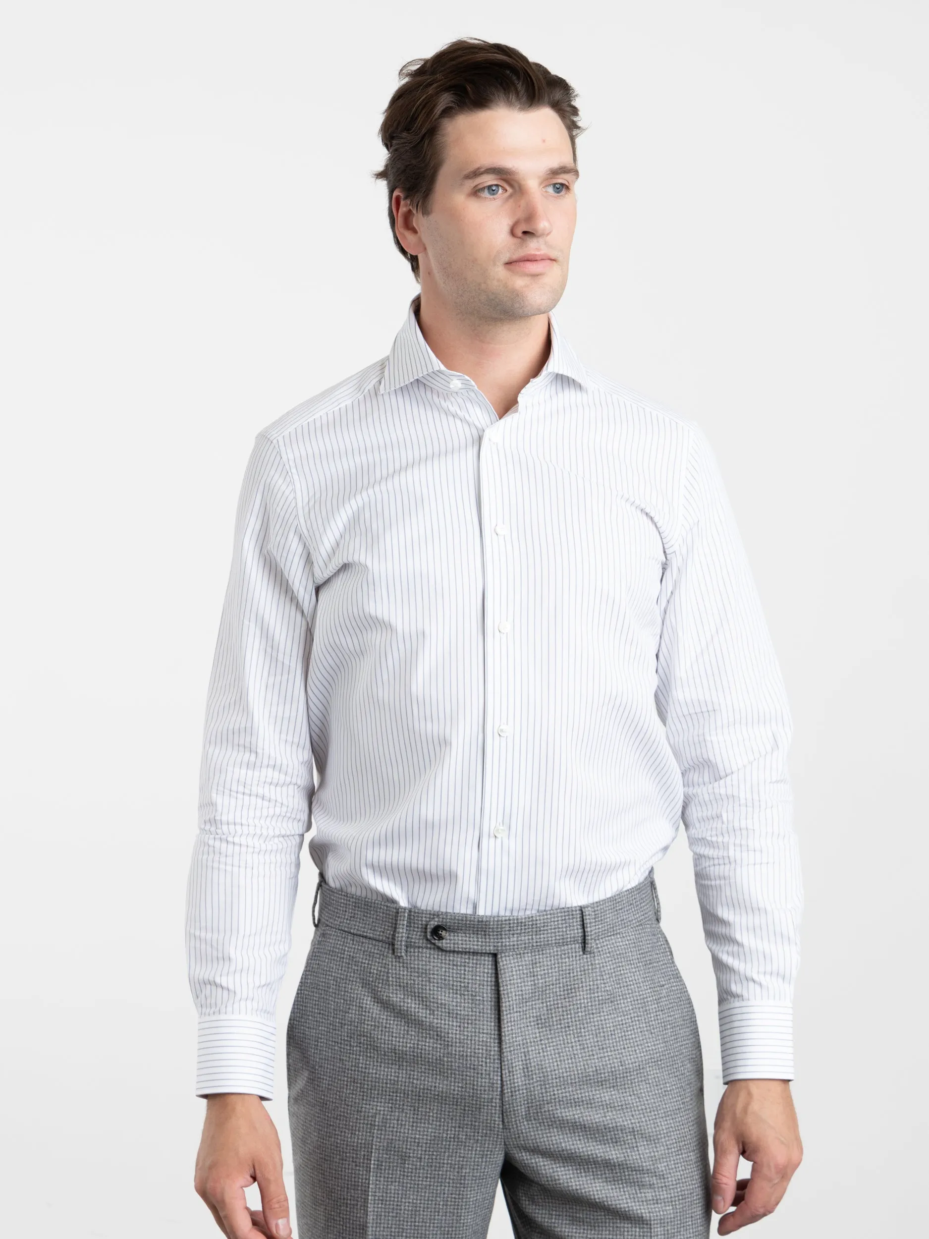 Blue Stripe Trecapi Dress Shirt