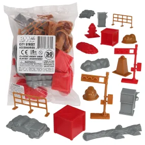 BMC Classic PPC City Street Accessories - 30pc Plastic Army Men Playset